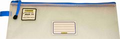 Pencil Case 1 Zip 340X150mm Osmer Clear Mesh PVC With Name Panel 9313023340154