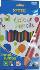 Colour Pencils Jumbo Triangular Pk 12 Osmer Woodcase Formative 9313023112744