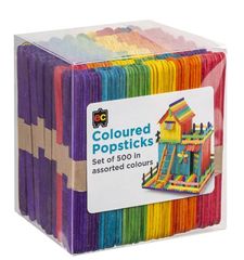 Popsticks Coloured Packet 500 Asst Colours 9314289033286