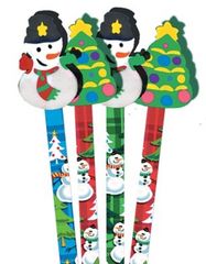 Pencils With Toppers - Snowman - Pk 6 PT2004