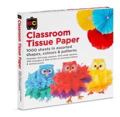 Classrooom Tissue Paper Box 1000 Asstd Shapes Cols 9314289033637