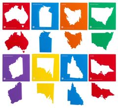 Stencil Australia &amp; State Map Set of 8 9314289009526