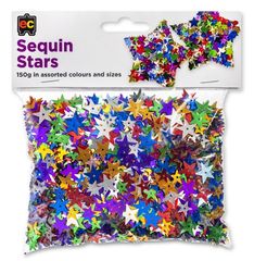 Sequins Stars 150g Asst Colours + Sizes 9314289033217