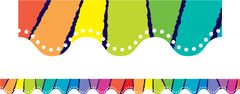 Rainbow Stripes - Scalloped Borders (Pack of 12)