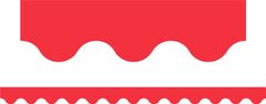 Primary Colours (Red) - Scalloped Border (Pack of 12)