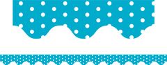  Blue Polka Dots - Scalloped Borders (Pack of 12)