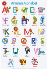 Learning Can Be Fun The Alphabet of Animals Double Side Chart