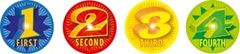Sports Rewards Stickers - 1St 2Nd 3Rd 4Th  - Pk 384 SR702