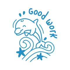 Good Work (Dolphin) - Merit Stamp