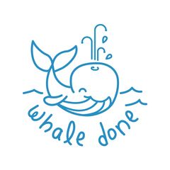  Whale Done - Playful Puns Merit Stamp