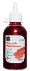 Washable Glitter Watercolour 250ml Red 9314289028381