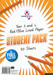 Lined Paper - A4 Full Page - Year 3/4 Student Pack Of 50 YI77634