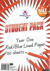 Lined Paper - A4 Half Page - Year 1 Student Pack Of 50 YI77764