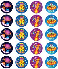 Stickers - Space - Pk 100  RIC9246