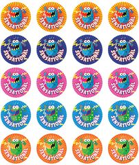 Stickers - Monster-Sensational - Pk 100  RIC9255