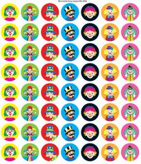 Stickers - Circus Clowns Mini Merit - Pk 280  RIC9285