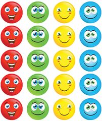 Smiley Face Stickers Pkt 100 9321862006759